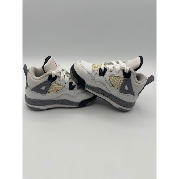 Jordan 4 Retro White Cement Kids 6C White Grey 308500-103 Toddler Sneakers - Picture 6 of 8